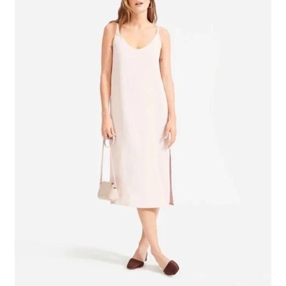 Everlane Women's The Japanese GoWeave Slip Midi Dress In Rose Pink Size 10 - Picture 1 of 11